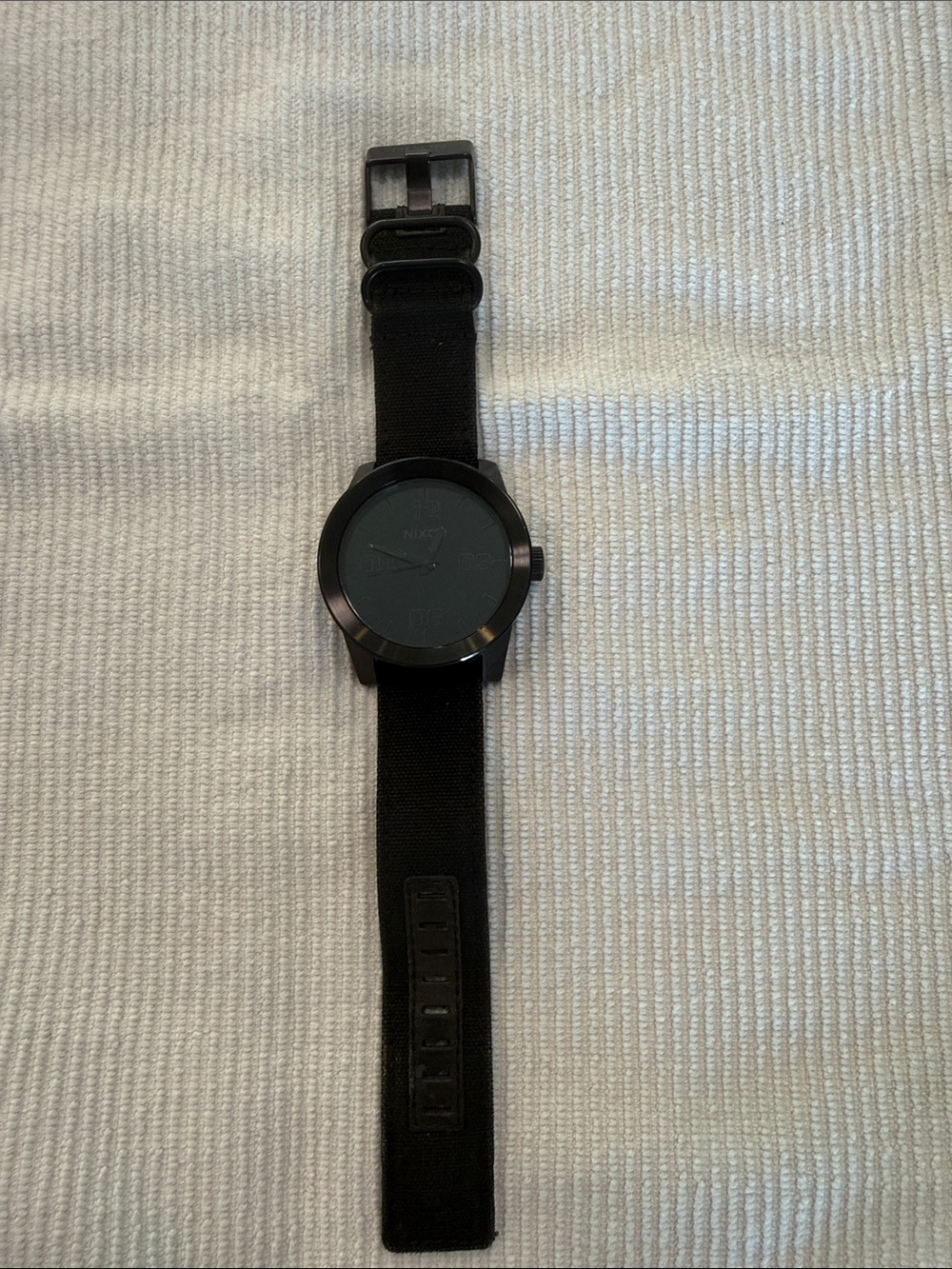 Nixon Men's A2431062 The Corporal Gunmetal Dial Matte Black Canvas Strap Watch